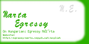 marta egressy business card